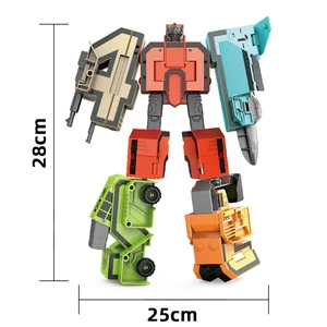 High Quality Five-in-One Combination Transformable Robot Puzzle Toy Set Educational Plastic Toys for 5 to 7 Years Unisex