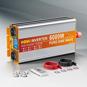 HOULI 1000W to 7000W Pure Sine Wave Inverter 12V/24V DC to 220V AC Converter for Car RV Solar System