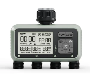 New Design Garden Electronic Automatic Four Zone Water Timer Watering Irrigation System HCT-379