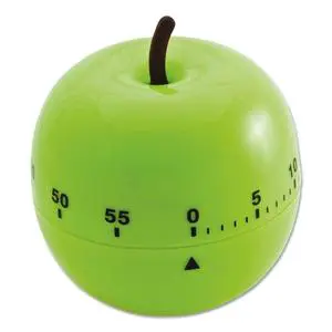 Green Apple Timer for Home Kitchen Manual Mechanical Countdown Timer 60 Minutes with Ringing Alarm for Home Cooking Baking
