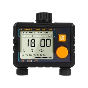 Programming Automatic Garden Watering 2 Outlets Tap Timer, Solenoid Valve for Outdoor Sprinkler, Hose and Irrigation