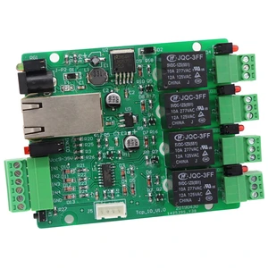 4-Channel Ethernet LAN Relay IO Module 24VDC 12VDC RJ45 4 Digital Input 4 Relay Output Board for Smart Home Manufacturer MQTT