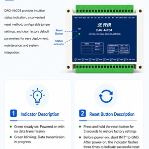 8DI 8DO Digital Remote IO Module DI Pulse Counter & Latch Reverse Function, 2A 6CH Relay Delay Output PLC Expansion Module