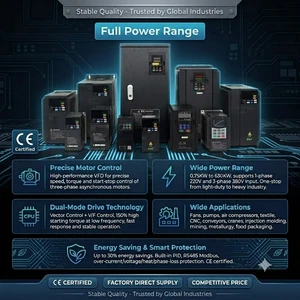 OEM VFD Customized 15kw Motor Drive Variable Frequency Driver Vfd 220v Single Phase To 3 Phase 380v Converter Vfd Inverter