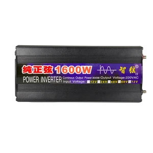 Intelligent Cooling 1600W Power Invertor 12V to 110V Inverter 12V 220V Pure Sine Wave Car Inverter