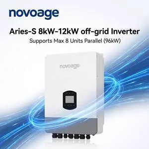 NovoAge Aries S 8kW 10kW 12kW Solar Inverter IP65 Waterproof Single Phase Off-grid 97.6% Efficiency 230V Input Support 8 Units