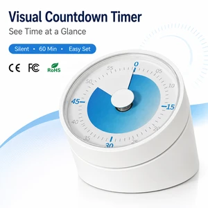 OEM Custom Dial 60 Minute Visual Timer Silent Countdown Clock For Kids Classroom Study Kitchen Time Management