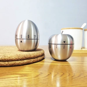 Stainless Steel Mechanical Kitchen Timer - Fruit Shape Egg Cooking Timer for Home, Baking, Creative Retro Gift