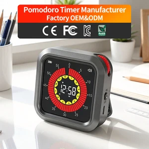Colored Lcd Screen Digital Visual Kitchen Countdown Pomodoro Cube Minutes Hour Timer Tomato Kids Focus Study Timer Rechargeable