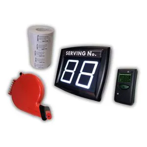 Outdoor Queue Management System LED Display Wireless Remote 10,000 Tickets-2-Digit White LED Counter Retail Offices 1 Year