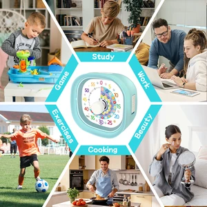 60-Minutes Plastic Square Visual Timer Silent Countdown for Kids Color-Coded Flower Disk Classroom Cooking Eco-Friendly CE RoHS