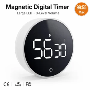 OEM Magnetic Digital Timer Large LED Display Mute Loud Alarm Countdown Timer For Kitchen Cooking Study Classroom