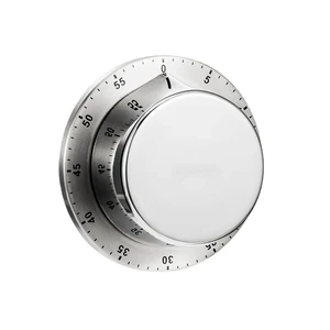 Magnetic Mechanical Timer Stainless Steel Kitchen Timer, 60-Minute Countdown, Loud Bell – No Battery, Rotary Dial for Baking