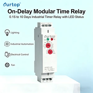 On-Delay Modular Time Relay, 0.1S To 10 Days Industrial Timer Relay With LED Status