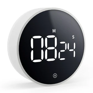 Magnetic LED Silent Timer Digital Plastic Kitchen Countdown Timer Baking Exercise Reminder Self-Discipline Flip Dial Waterproof