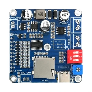 20W Voice Playback Module 32GB TF Card USB Downloadable MP3 Music Player DC 6-35V Support Programmable Combination Background IO