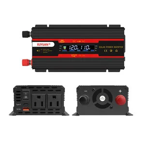 High-quality Solar Inverter with Power Ratings of 1200W, Converting DC12V to AC110V. Factory Supply. LCD Display.