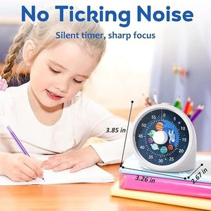 OEM Wholesale Stationery Study Timer Kids 60 Minute Visual Manual Cooking Timers Kitchen Countdown Timer Clock ABS Plastic