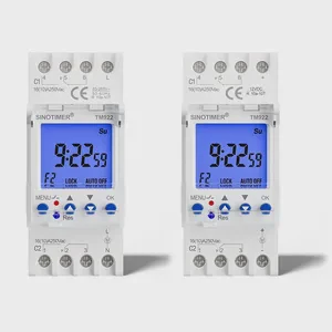 SINOTIMER TM922 2 Channels Programmable 24Hours Time Clock Seconds Interval Digital Timer Switch Din Rail 7 Days Time Relay