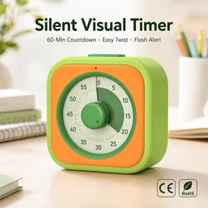 Custom Visual Countdown Timer 60 Min Silent Knob Focus Timer For Kids Study Time Management Classroom OEM
