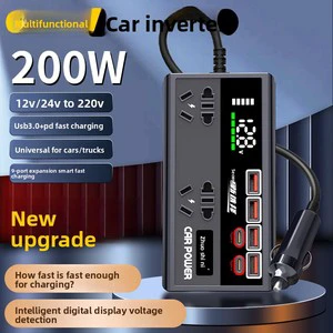 Car Inverter Model A06 12V/24V to 220V High-Power Universal for Cars and Trucks Multi-Function Fast-Charging Charger China
