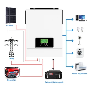 2kw 3.2kw 12v 24v on Off Grid MPPT Pure Sine Wave Solar Inverter Hybrid 3kw 3000w for Solar Home System