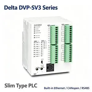 New Original Delta DVP28SV311R PLC Slim Type 64k Steps Built-in Ethernet RS485 CANopen Programmable Controller