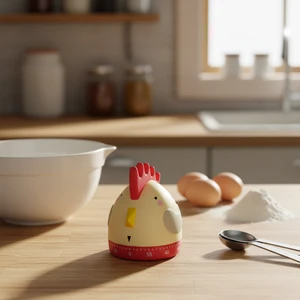 60 Minute Countdown Rooster Timer with Rubber Finishing Mechanical Kitchen Timer Plastic ABS Eco-Friendly