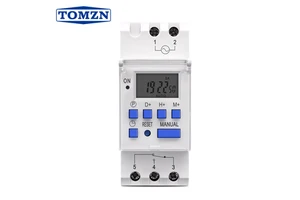 TOMZN 1NO 1NC Din Rail Single Phase Weekly 7 Days Programmable Digital TIME SWITCH Relay Timer AC 220V 230V 12V 24V 48V 16A