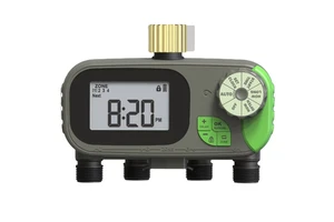 Sprinkler Timer for Garden Hose with Child Lock, Programmable Brass Digital Water Timer 4 Zone for Drip Irrigation, Pool