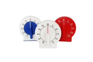 Household Eco-Friendly Plastic Round Mechanical Kitchen Timer 1 Hour Countdown for Cooking
