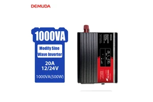 DEMUDA 12V 24V DC to AC 220V 500W 1000W 1500W Modified Sine Wave Power Inverter for Solar Car