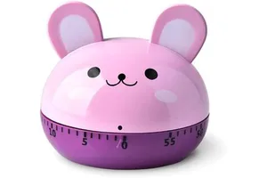 60-Minute Mechanical Plastic Timer in the Shape of a Cute Bear for Cooking
