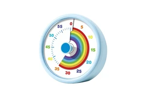 60 Minute Round Rainbow Pattern Mechanical Kitchen Timer for Cooking Productivity Timer Visual Study Timer
