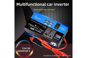 150W Car Inverter 12V/24V to 220V Multi-Function Power Converter Charger with Fast-Charging USB Port