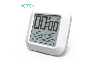 Mini White Digital Square Kitchen Timer Countdown Battery Operated For Daily Cooking Use