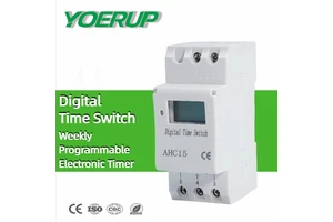 Electronic Timer Time Switches AHC15 Weekly 24 Hour AC110V 220V DC 12V 24V Din Rail LCD Display Programmable Digital Time Switch