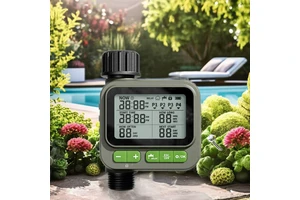 Garden Water Timer WD01 ABS Material 4-Zone Programmable Analogue AA Battery Operated Outdoor Use