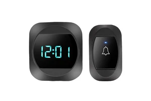 Daytech Wireless Doorbell Alarm Clock Time Display Long Distance Reception Range 38 Ringtones Waterproof Switch Button