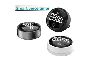 New Smart Voice-activated Rotary Digital Countdown Timer Magnetic Mounting ABS Material Alerts Kitchen Timer Visible Display for