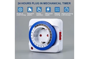 EU/US 24 Hours Timer Switch Timer Plug in Mechanical Grounded Programmable Smart Countdown Loop Switch Socket Auto Power off