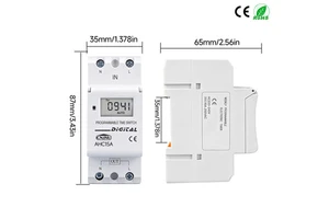 New Type AHC15A Din Rail 2 Wire Weekly 7 Days Programmable Digital Time Switch Relay Timer Control AC 220V 230V 12V 24V 48V 16A