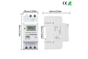 Din Rail Single Phase Weekly 7 Days Programmable Digital TIME SWITCH Relay Timer Control AC 220V 230V 12V 24V 48V 16A