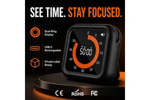 Digital Kitchen Timer Silent Alarm 12 Hour Magnetic Countdown Clock USB-C Rechargeable For Baking Gym Cooking