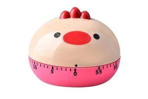 60-Minute Mechanical ABS Plastic Timer with Easy Operation Set Time Reminder Batteries in the Shape of a Cute Chick for Cooking