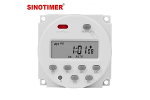 CN101S- SINOTIMER CN101S 1 Second Interval 5V 12V 24V 110V 220V Digital LCD Timer Switch Programmable Time Relay Programmer