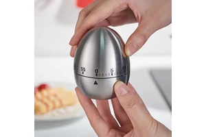 Mechanical Stainless Steel Eco-Friendly Kitchen Timer with Countdown Alarm Clock for Cooking Shower Study Use