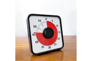60-Minute Visual Countdown Timer 7.5-Inch Oversize Mechanical Kitchen Timer with Magnetic Backing for Classroom and Home Use