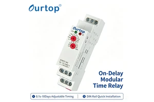 Waterproof 1/2 SPDT LED Adjustable Timing Relay Switch Din Rail Ultra Wide Voltage 12-240V AC/DC Power-on Delay Time Relay
