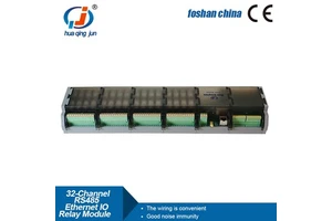 Huaqingjun 32DI 32DO RS485 Ethernet Relay Module IO Modbus RTU/TCP MQTT 10A G2R-1 RJ45 Relays for Greenhouse Automation